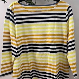 NWT Talbots Fall Striped Long Sleeve Tee Shirt XL